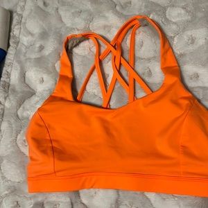 Lululemon free to be serene bra! Highlighter orange! Size 6. Worn once!